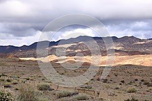 landscape view in the region of Issyk-Kul Lake near the Orto Tokoy reservoir, Kyrgyzstan