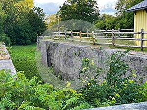 Landscape view of the remnants of original Erie Canal along the Mohawk - Hudson Bike - Hike Trail. Part of the the New York State