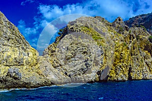 Landscape view on rocky coast