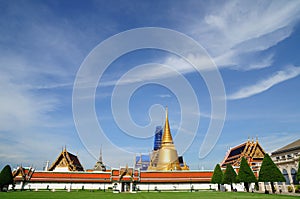 Landscape view of Royal Grand Palace, Bangkok Thailand.