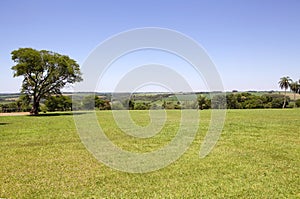 Landscape view from the Ruins of Jesus de Tavarangue located in Itapua, Paraguay