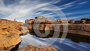 Landscape view Sampanbok Ubon Ratchathani Grand Canyon in Thailand