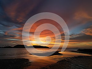 Landscape view of the sea at my village in the night