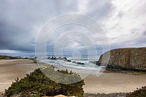 Landscape view of Seal Rock Beach on the Oregon Coast