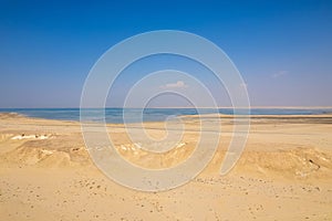 Landscape view of Sealine Sand dunes in Doha Qatar