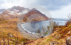 Landscape view of Senja Island near Mefjordvaer