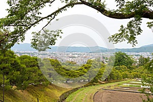 Landscape view from Shugakuin Imperial Villa Shugakuin Rikyu in Kyoto, Japan