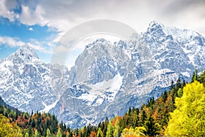 Landscape view on slovenian alps