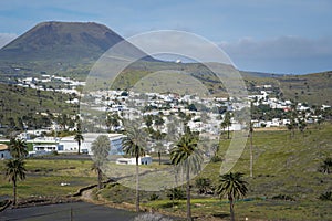 Landscape view on the small town of Haria on the Spanish Canary island Lanzarote