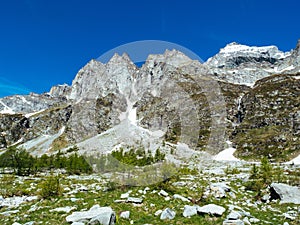 landscape view in the spectacular angles of the Devero Alp in a