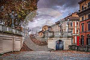 Landscape view of steps leading to Parco della Montagnola