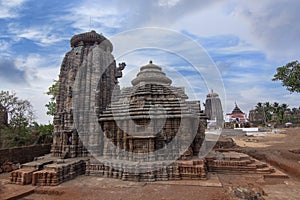 Landscape View of Suka Sari Temple with clouds, Bhubaneswar, Odisha, India