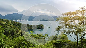 Landscape view of Sun Moon Lake  famous landmark at Nantou  Taiwan