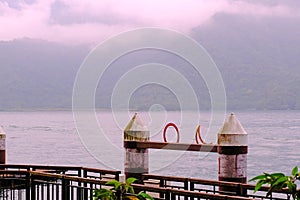 Landscape view of Sun Moon Lake  famous landmark at Nantou  Taiwan