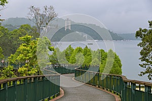 Landscape view of Sun Moon Lake  famous landmark at Nantou  Taiwan