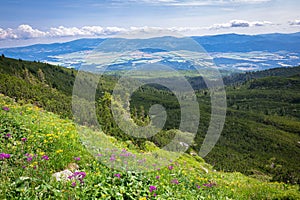 Landscape view from Tatra Mountains in Slovakia