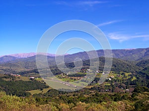 Landscape view. There are some houses far away