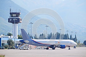 Landscape with the view of Tivat airport photo