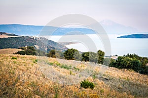 Landscape view to the Athos