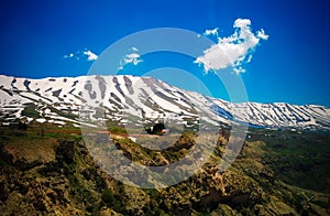 Landscape view to mountains and Kadisha Valley aka Holy Valley , Lebanon