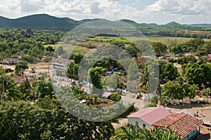 Landscape view on tobacco plantation, Cuba.