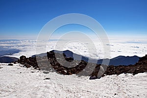 The landscape view from top of Mount Sabalan Volcano , Iran