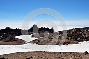 The landscape view from top of Mount Sabalan Volcano , Iran