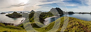 Landscape view from the top of Padar island in Komodo islands, F