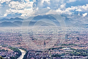 Landscape view of Turin, Italy