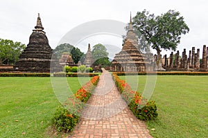 Landscape view Wat Mahathat Sukhothai Thailand Ancient capital of Sukhothai, Thailand