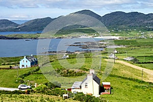 Landscape view in West Kerry, Beara peninsula in Ireland