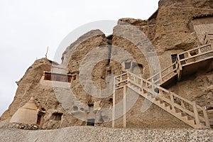 Landscape view of The Yulin Cave in Dunhuang Ggansu China