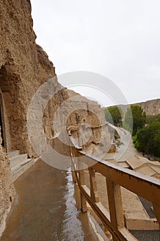 Landscape view of The Yulin Cave in Dunhuang Ggansu China