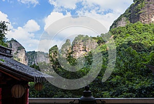 Landscape viewed from the Guanyin Cave in the Lingfeng Area of Mount Yandang in Yueqing, Zhejiang