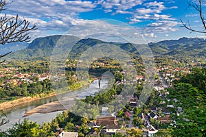 Landscape for viewpoint at sunset in Luang Prabang, Laos.