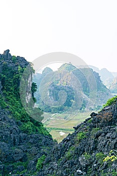 Landscape views overlooking the Temple of Emperor Le Dai Hanh in Vietnam
