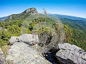 Landscape views on top of table rock mountain nc