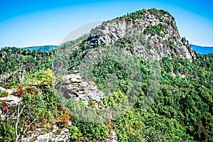 Landscape views on top of table rock mountain nc