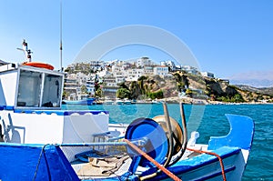 Landscape of the village of Agia Galini in Crete with its famous little fishing port