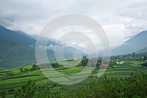 Landscape of village in rural area of Shangri-La