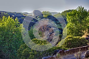 Landscape in Villasrubias Salamanca. Trees and mountains