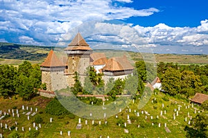 Landscape at Viscri fortified Church in the rural part of Transylvania, between Brasov and Sighisoara