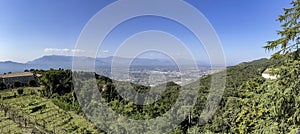 Landscape visible from the terrace of the Benedictine Abbey of Monte Cassino, Italy
