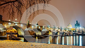 Landscape with Vltava river and Karlov most