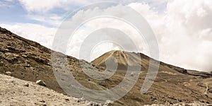 Landscape with volcano. Moor. National Natural Park snow. Andean