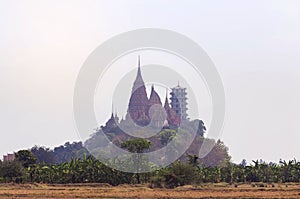 Landscape of wat tham sua public buddhist thai temple photo