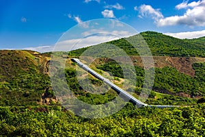 Landscape, Water pipes in the mountains