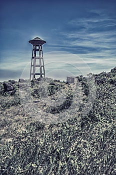 Landscape with water tower nice sky