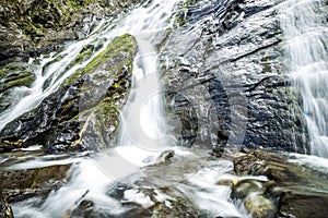 Landscape with waterfall from the mountains