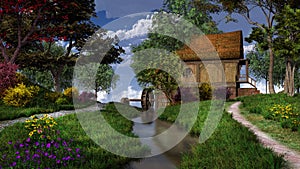 Landscape with watermill